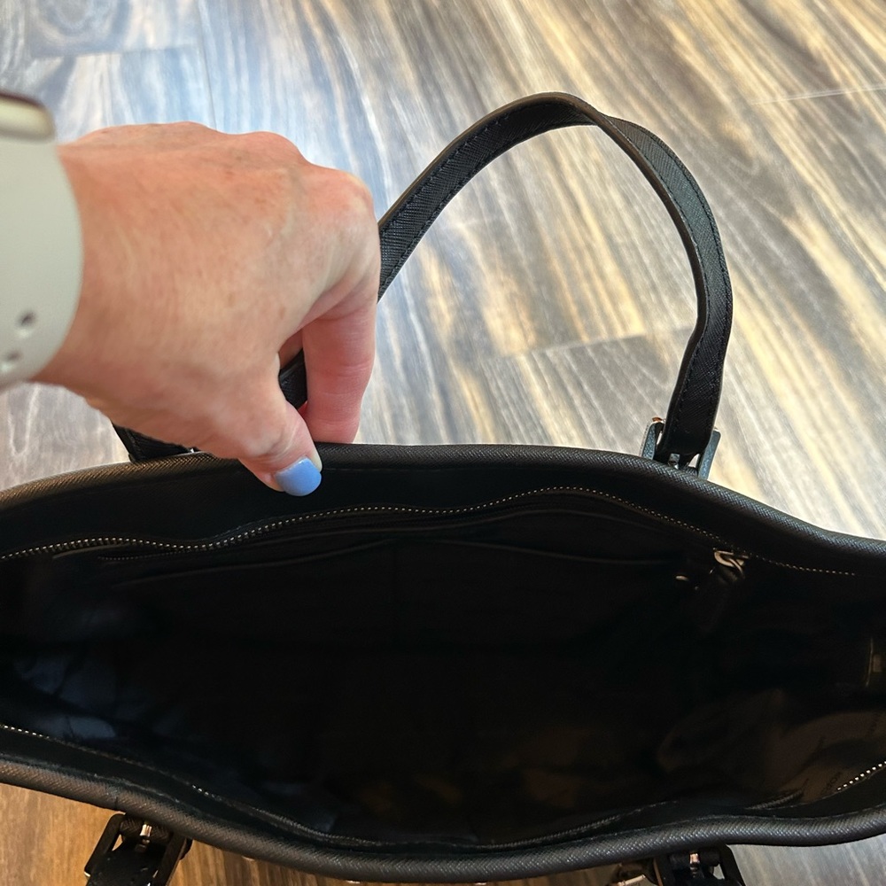 Michael Kors Black Tote with Silver Accents - Picture 2 of 2
